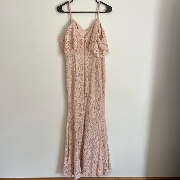 Lulus Caterina Beige Lace Off-the-Shoulder Maxi Dress Size Small - Picture 7 of 10